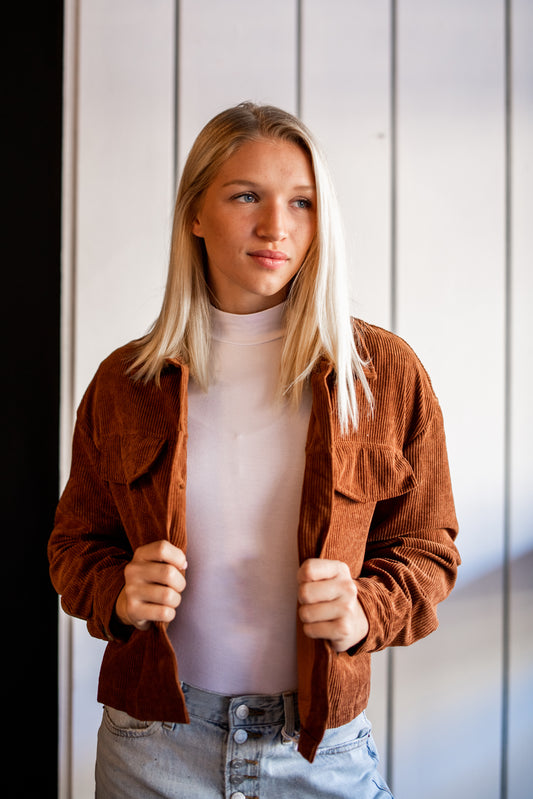 Amanda Crop Jacket - Caramel