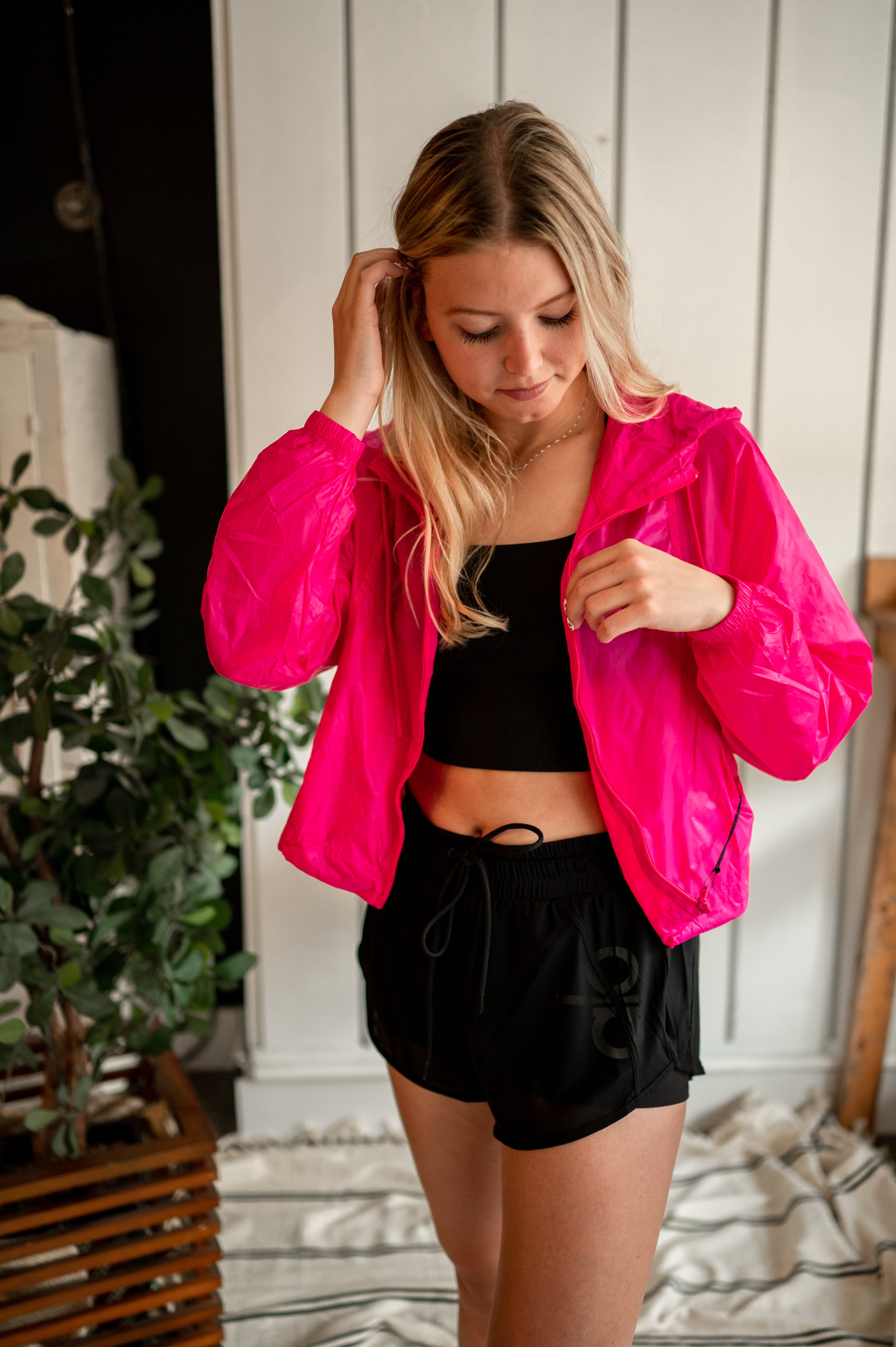 Hot clearance pink windbreaker