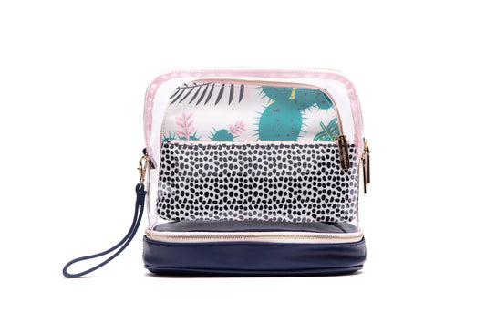 3 Piece Cosmetic Bag - Cactus & Dot