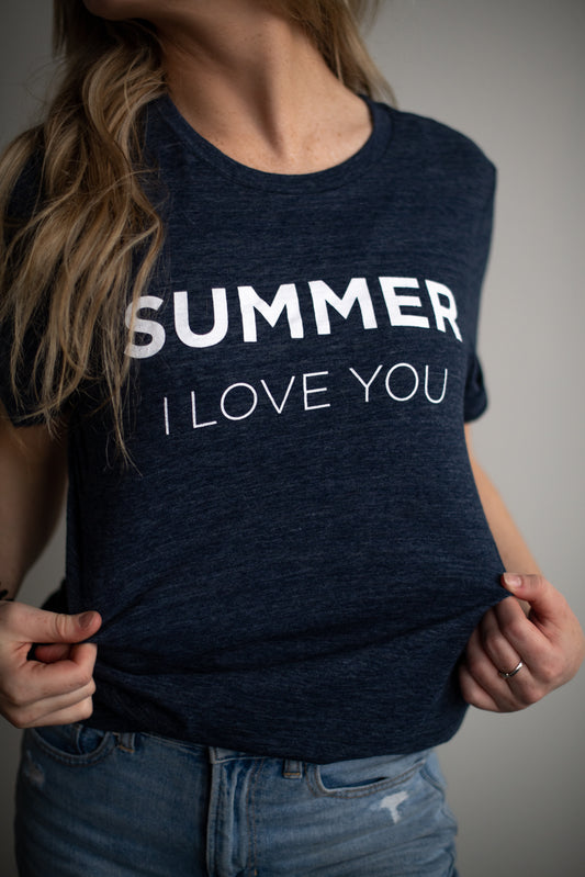 Summer I Love You Tee - Blue