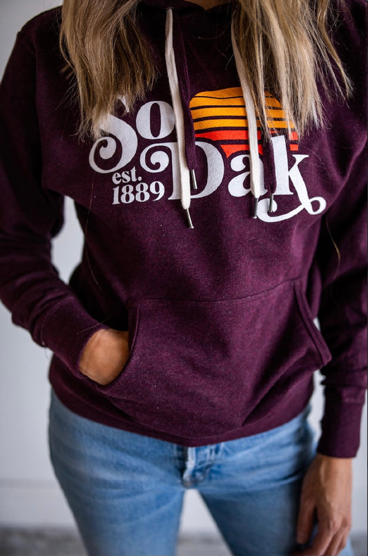 SoDak Sunrise Hoodie - Burgundy