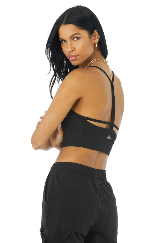 Ribbed Crop Calm Tank - Black